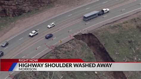 Part of US 285 near Morrison washed out by storm